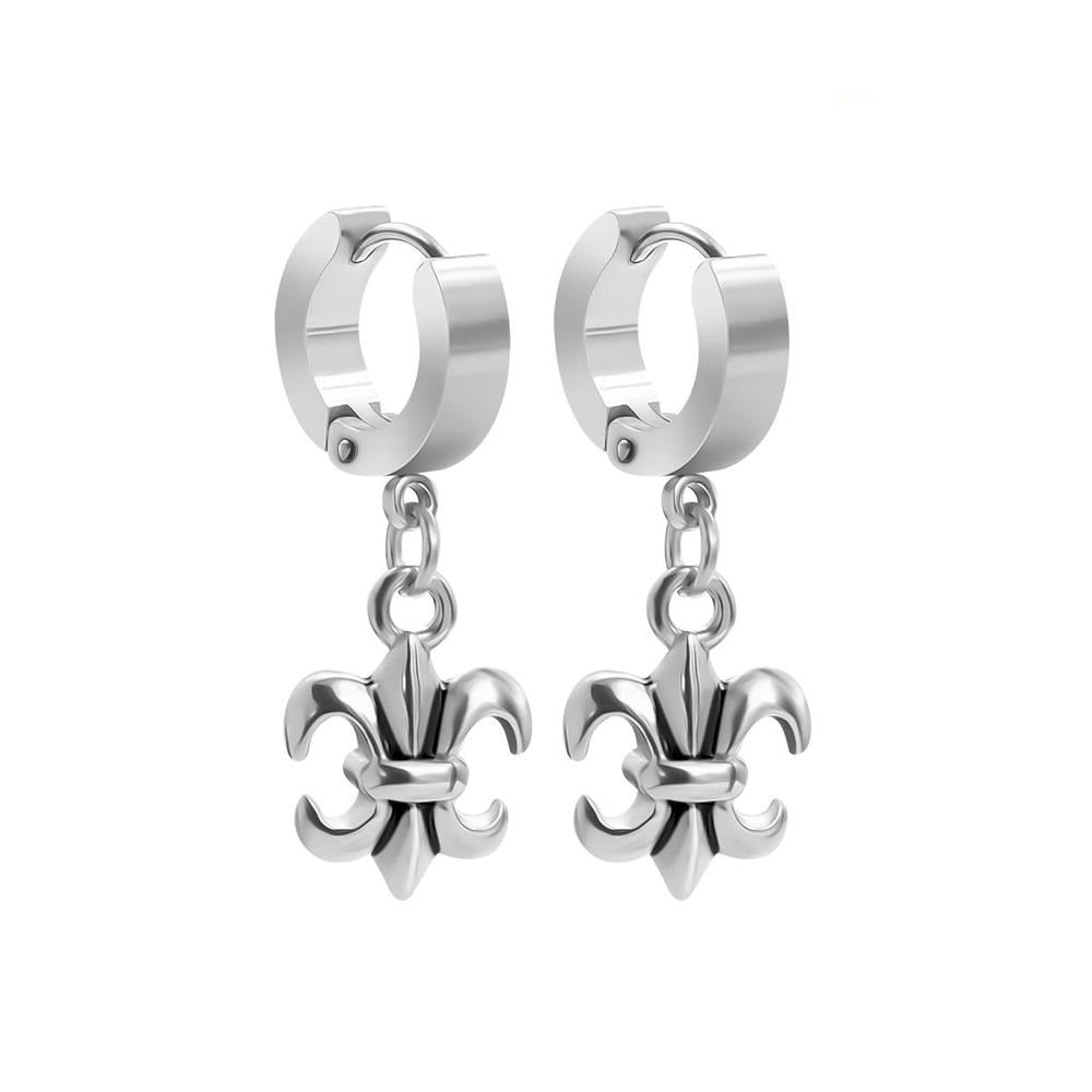 boucle d'oreille pendante fleur de lys