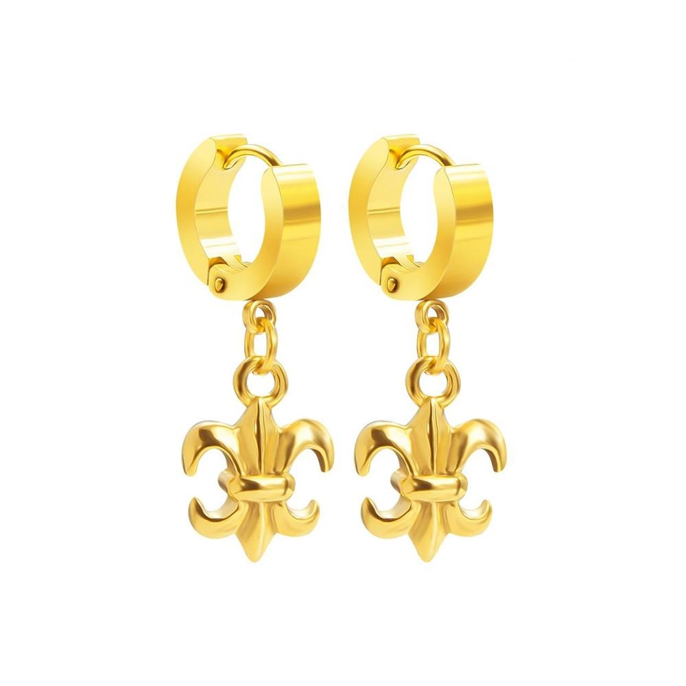 anneau oreille pendant fleur de lys