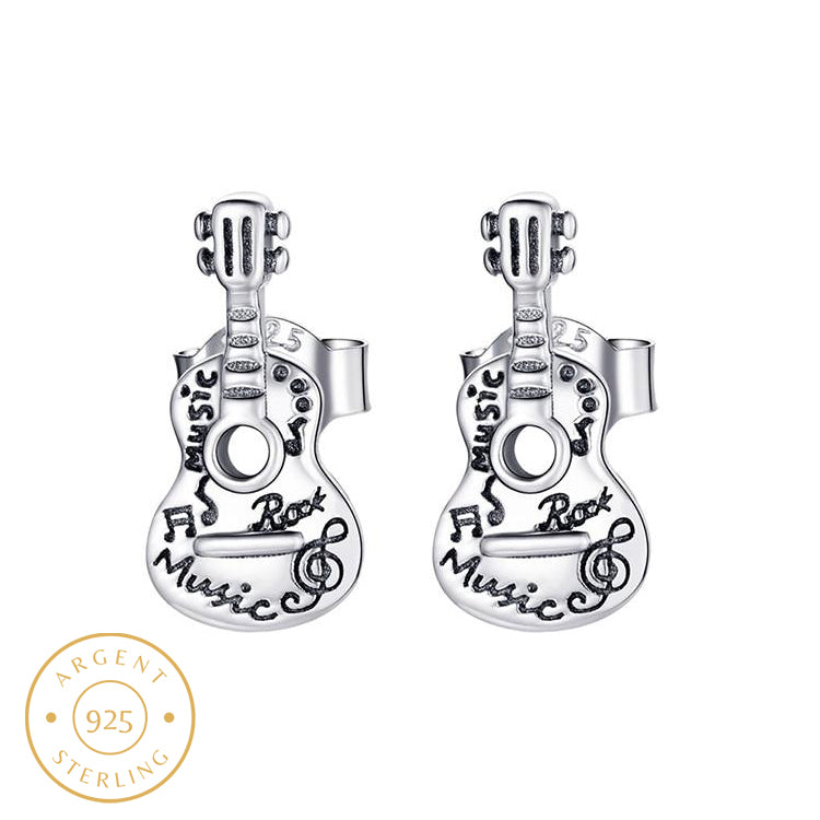 Boucle d'oreille homme guitare