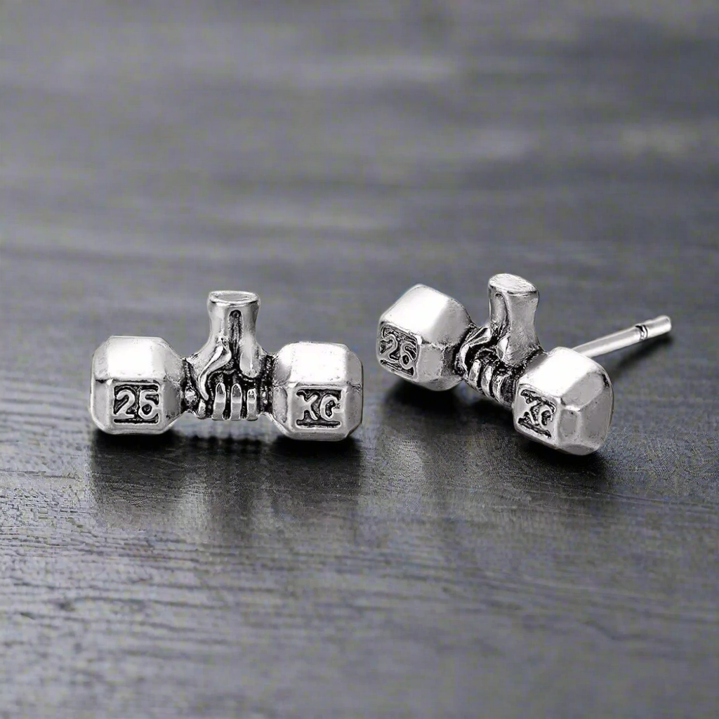 Boucle d’Oreille Homme HALTÈRE (Paire)