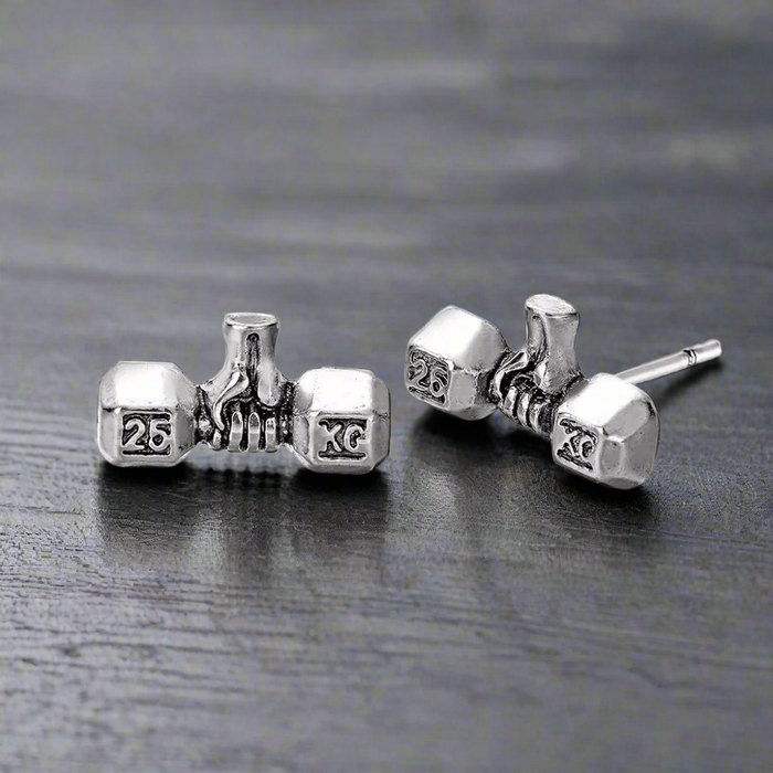 Boucle d'Oreille Homme HALTÈRE (Paire)