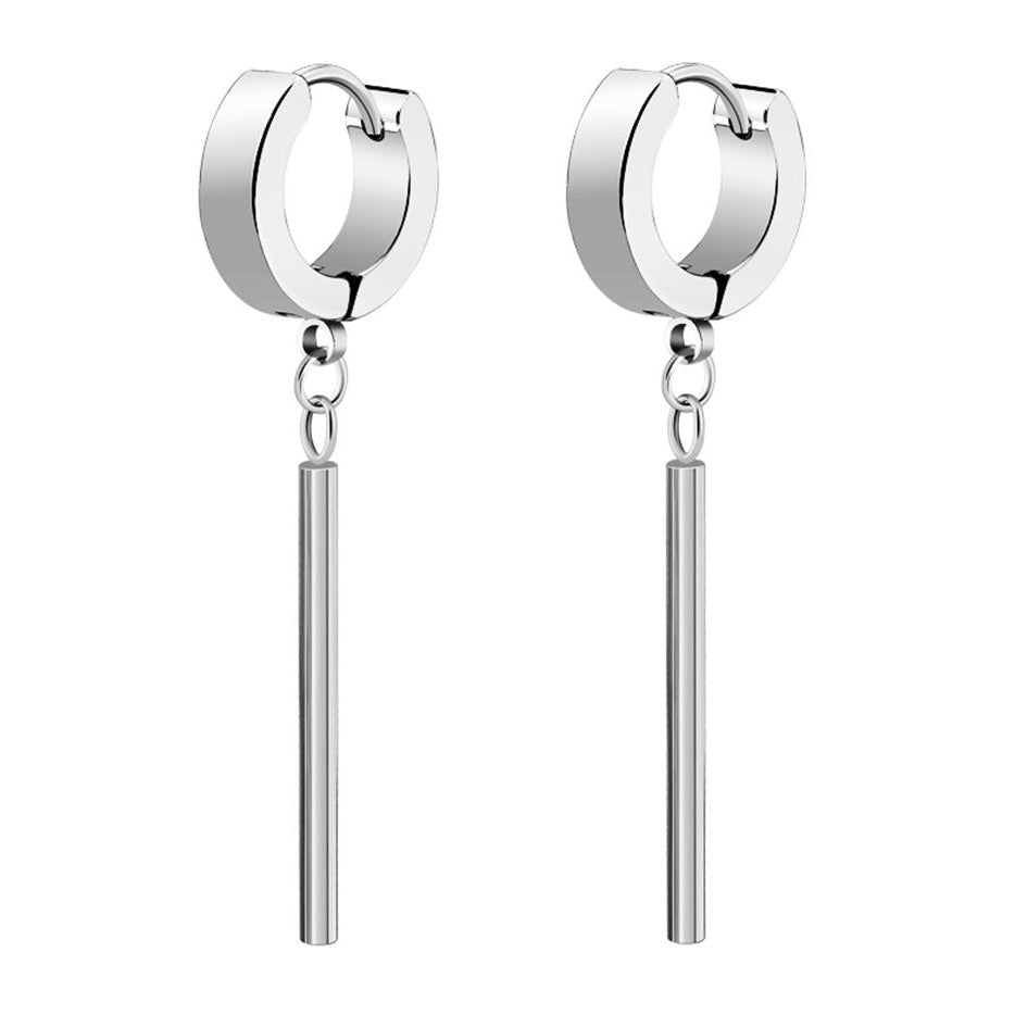 Boucle d’Oreille Homme LONGUE (Paire) - Argenté