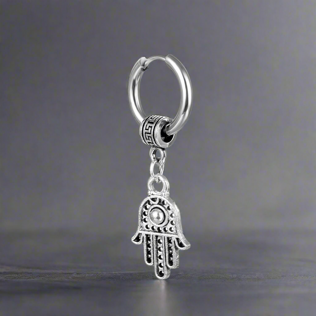 Boucle d’oreille Homme MAIN DE FATMA
