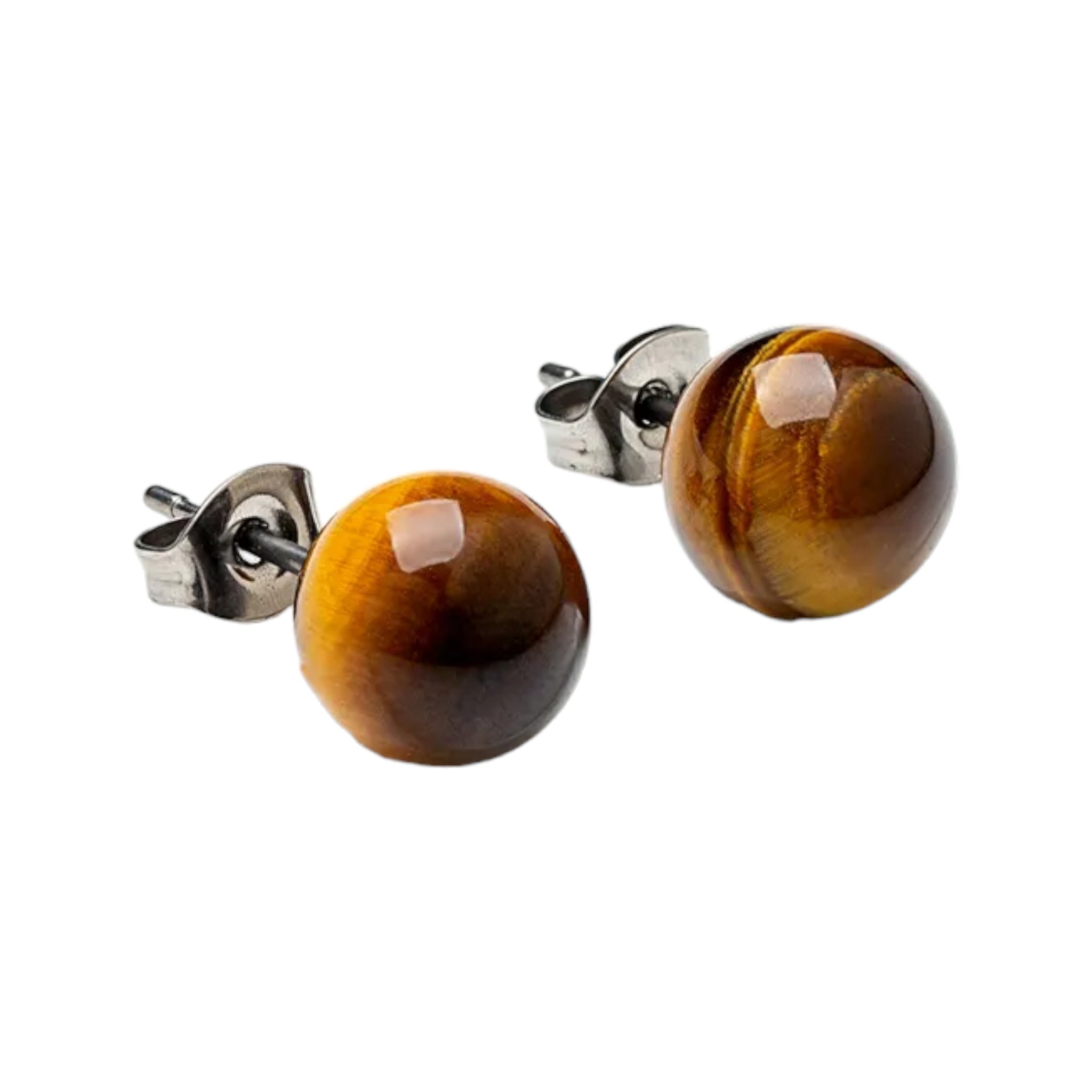 Boucle d'Oreille Œil de Tigre Homme