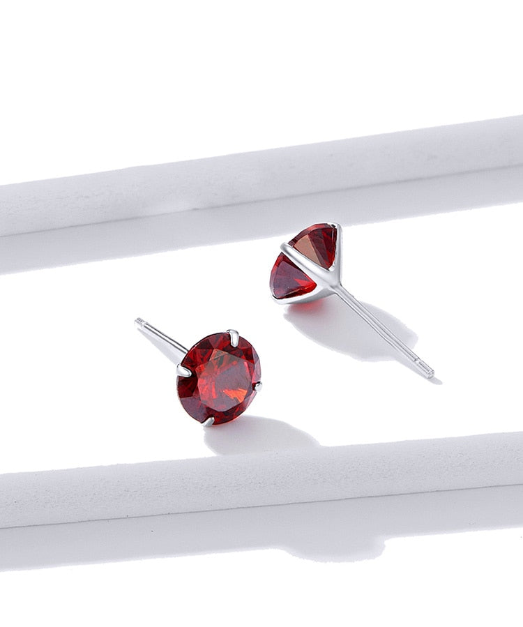 puces d'oreille rubis