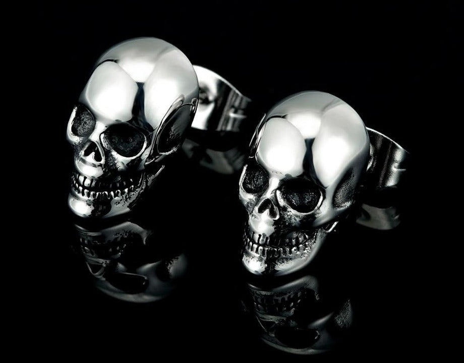 boucle d'oreille homme tete de mort