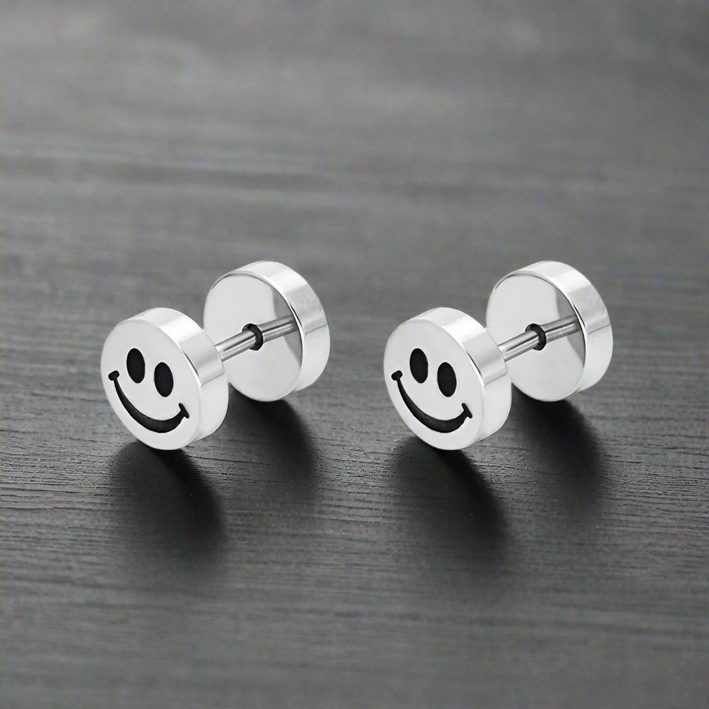 Boucle d’Oreille Homme SMILEY (Paire)