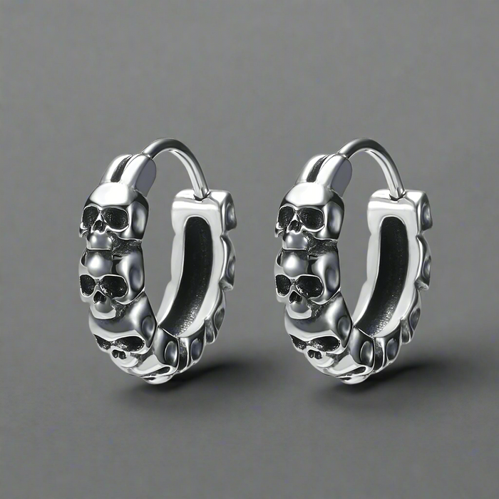 Boucle d'Oreille Homme TÊTE DE MORT (Paire)