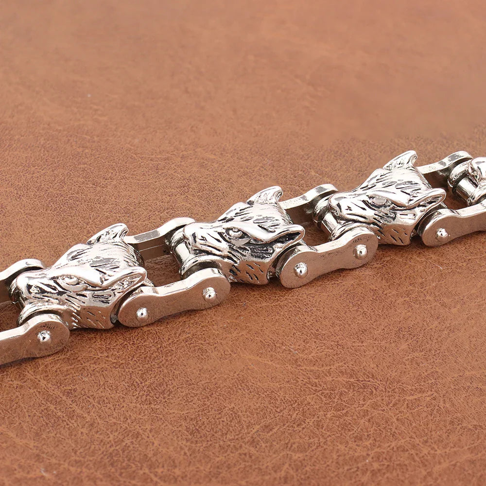 Bracelet Chaîne Homme LOUP BIKER - Style