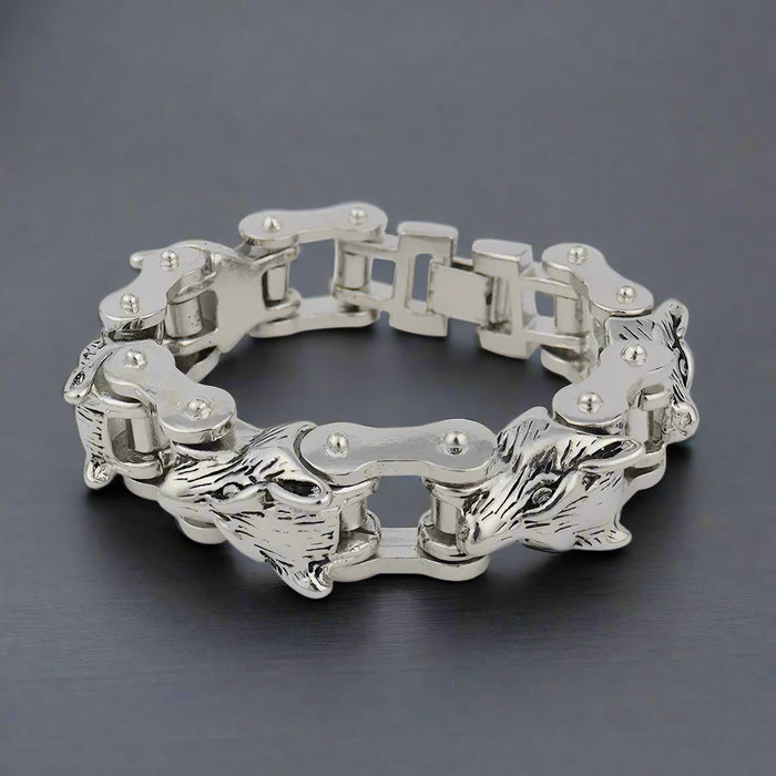 Bracelet Chaîne Homme LOUP BIKER