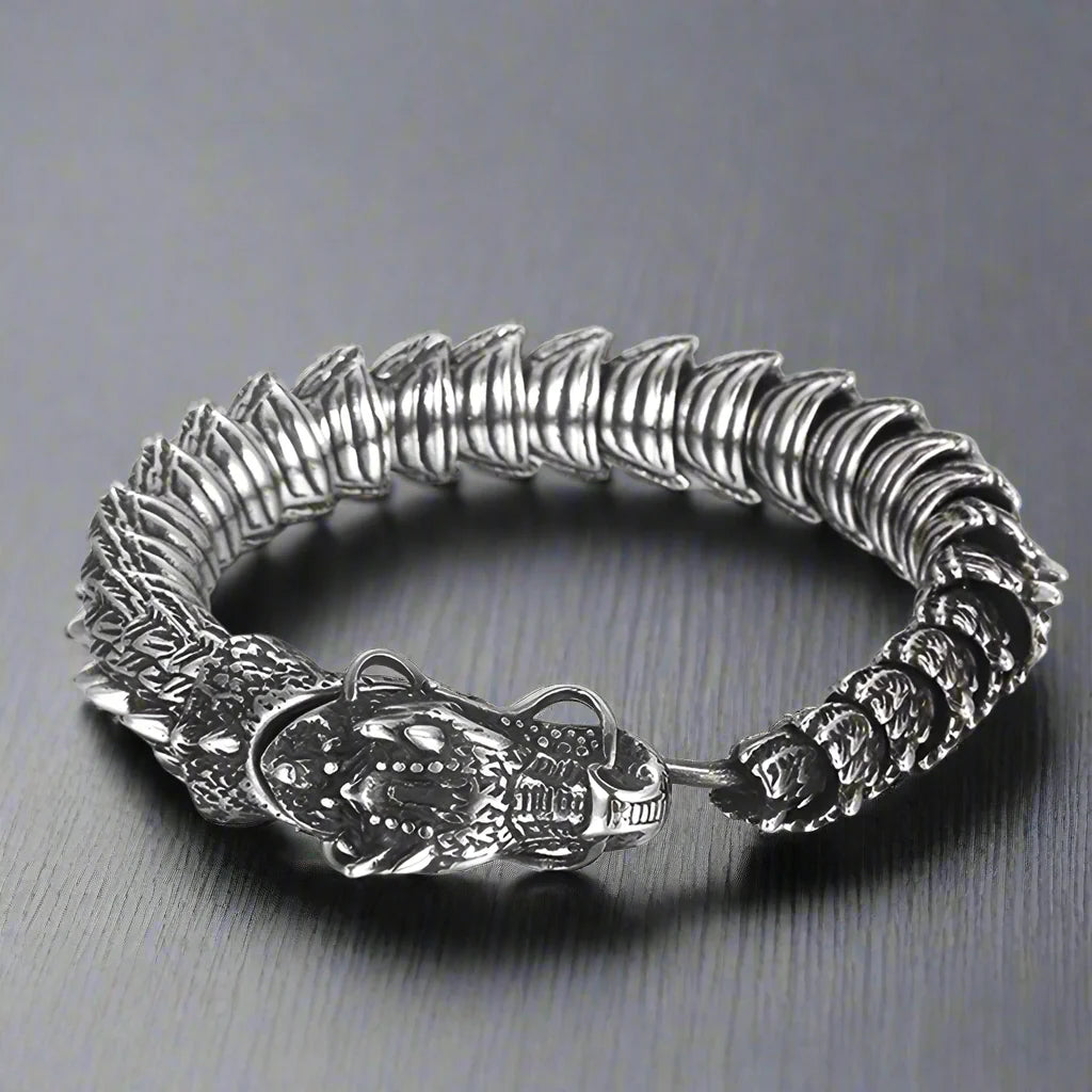 Bracelet Chaîne Homme Viking OUROBOROS - Style A-Dragon