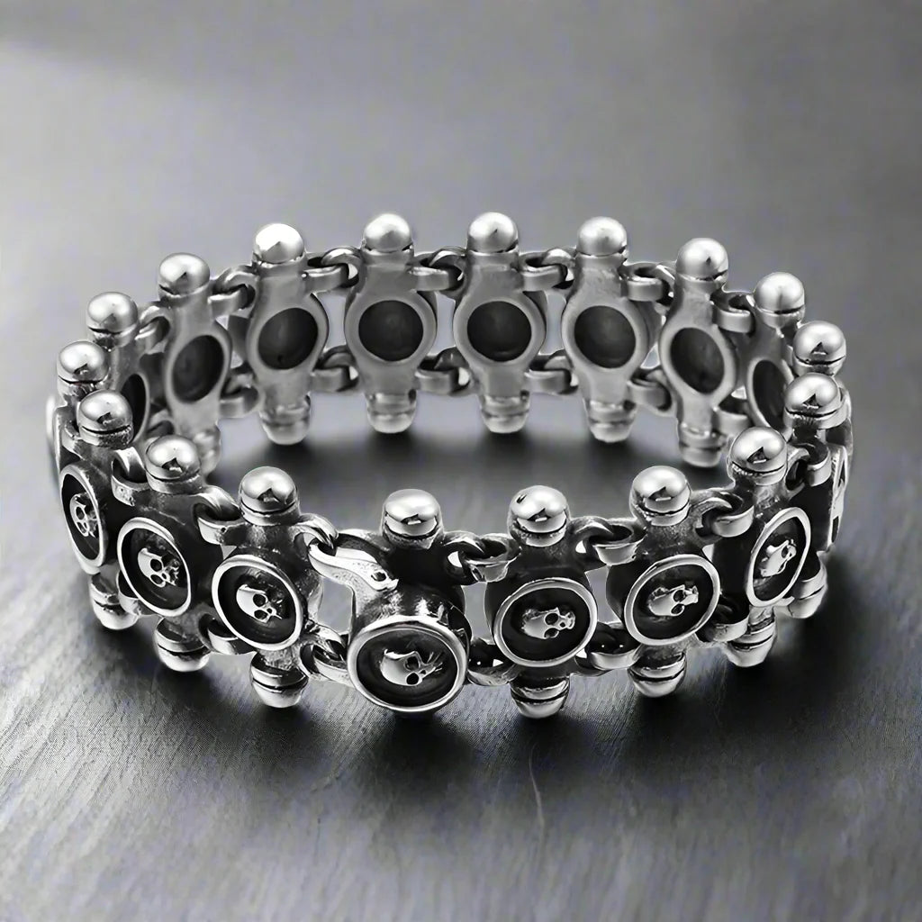Bracelet Chaîne Moto Homme TETE DE MORT - Style