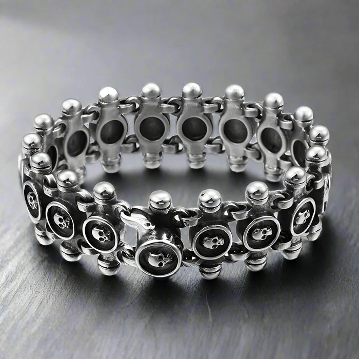 Bracelet Chaîne Moto Homme TETE DE MORT