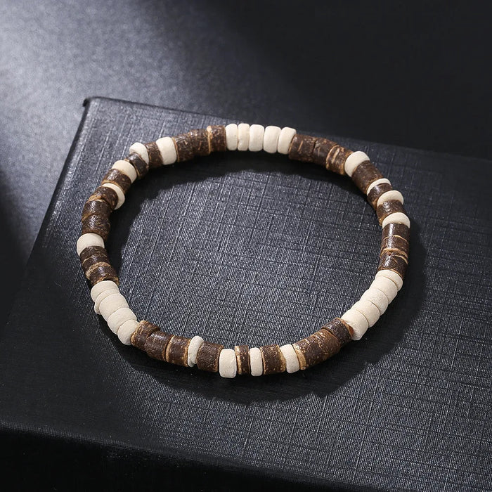 Bracelet Homme Perle NATUREL BOIS BLANC