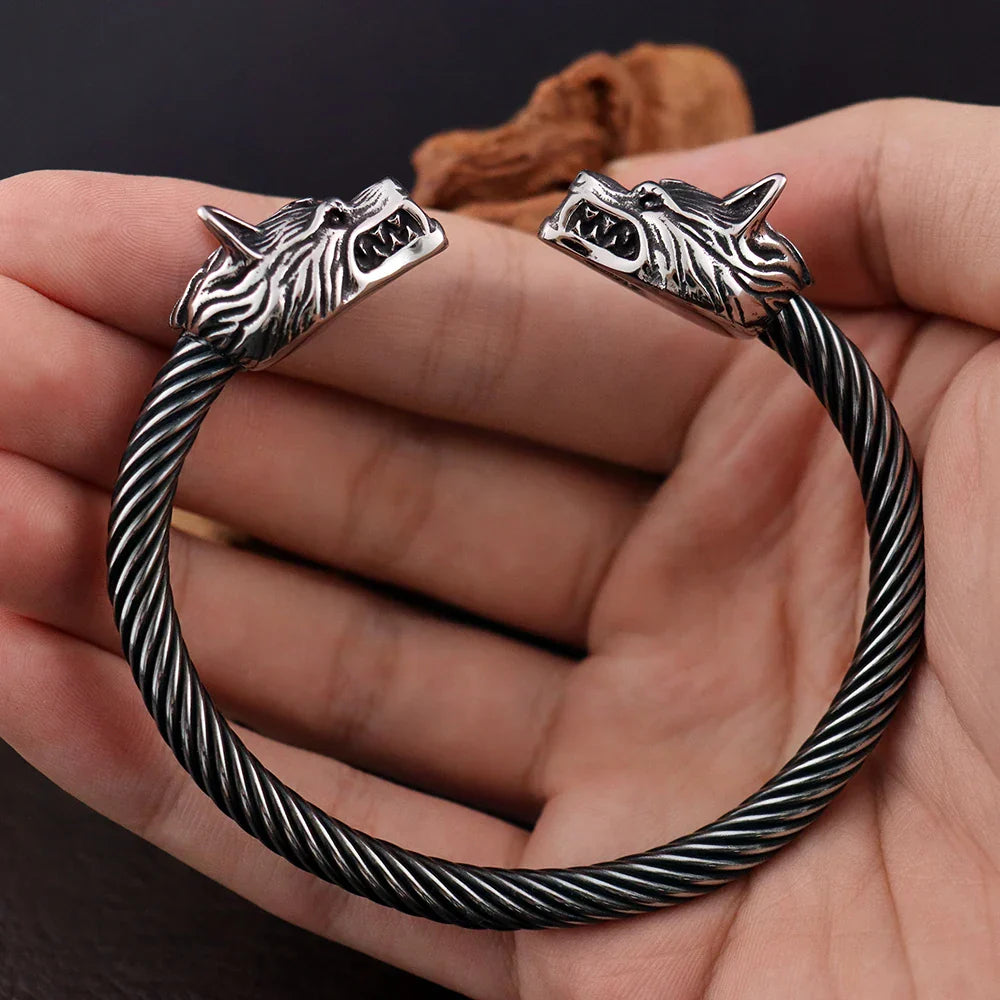 Bracelet Jonc Homme LOUP VIKING - Style