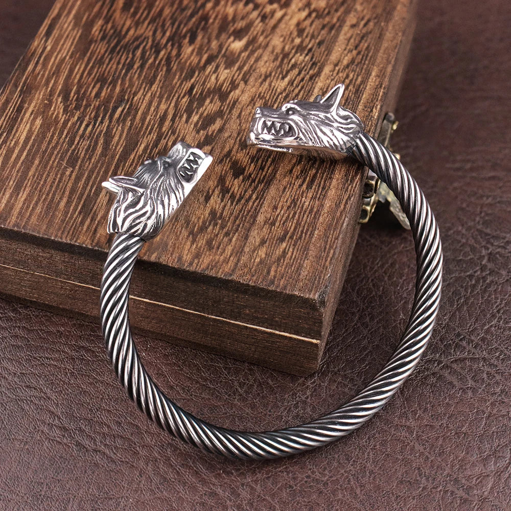 Bracelet Jonc Homme LOUP VIKING - Style