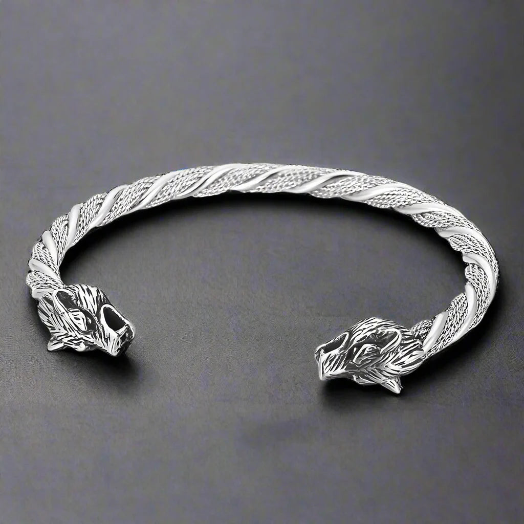 Bracelet Jonc Homme Viking LOUP FENRIR - Style