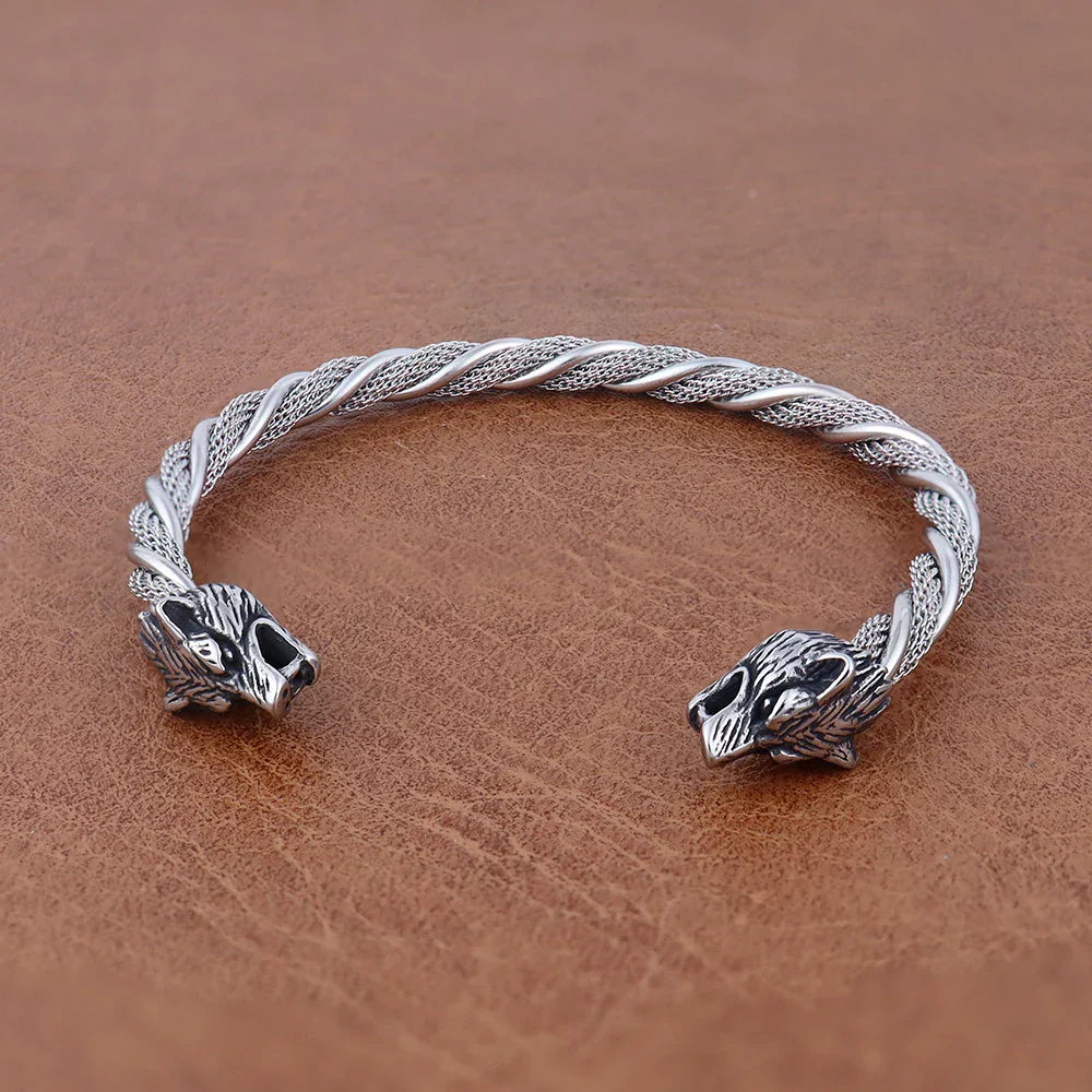 Bracelet Jonc Homme Viking LOUP FENRIR - Style