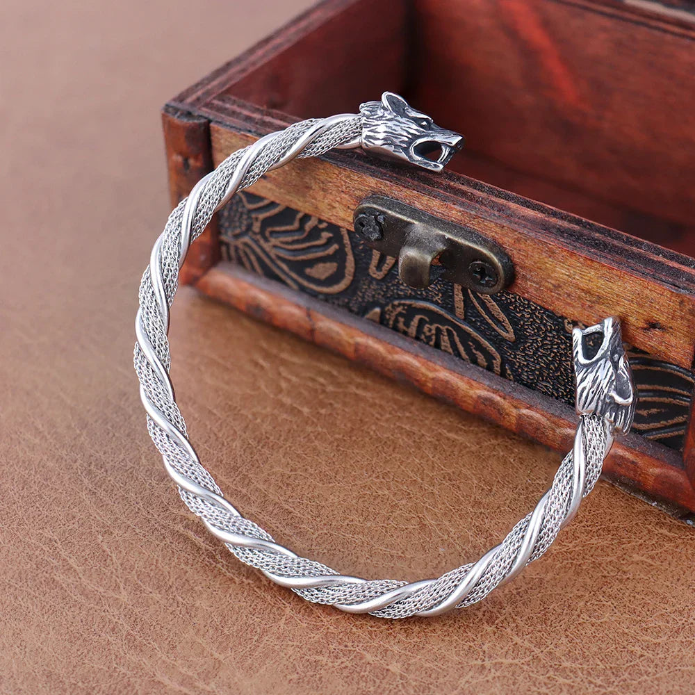 Bracelet Jonc Homme Viking LOUP FENRIR - Style