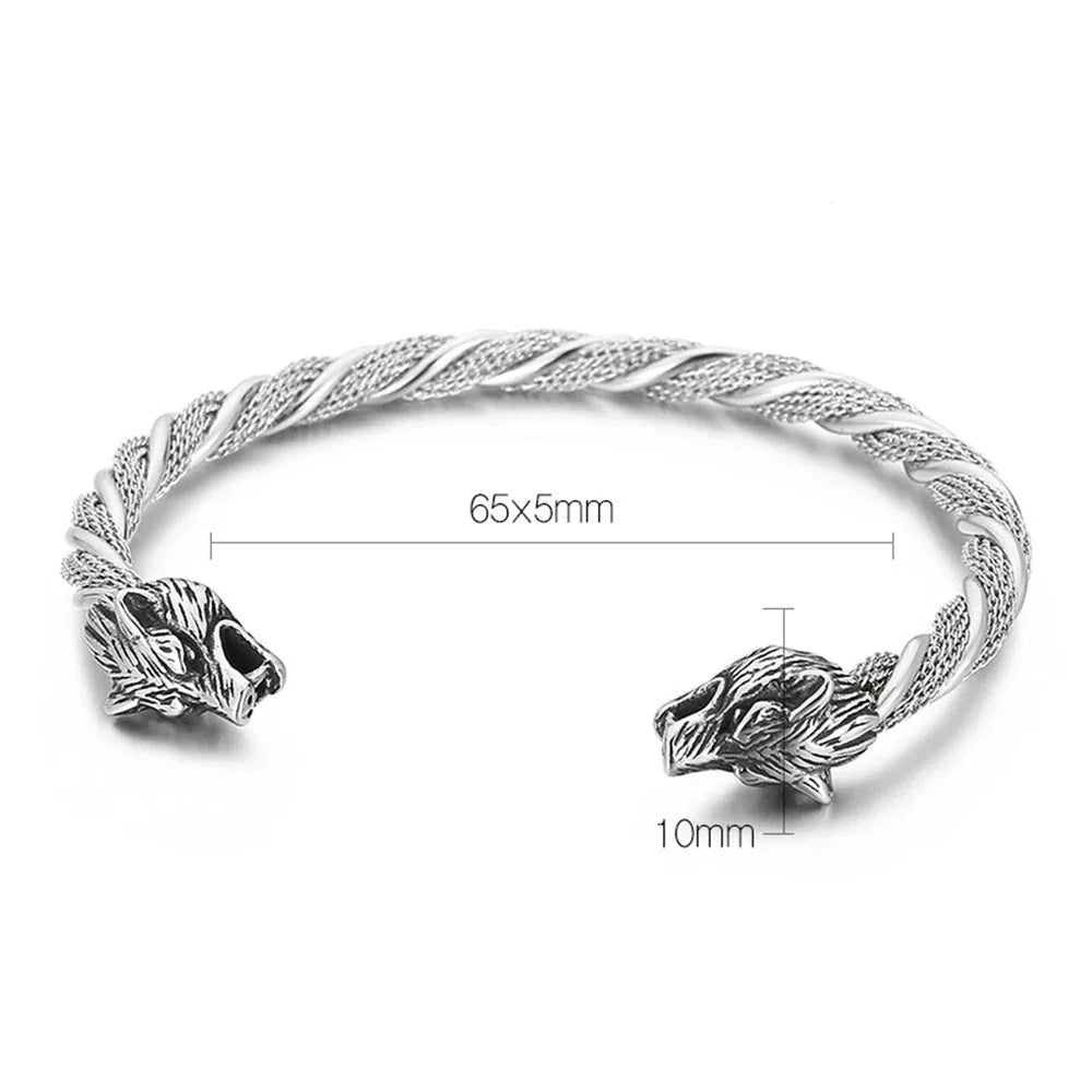 Bracelet Jonc Homme Viking LOUP FENRIR - Style