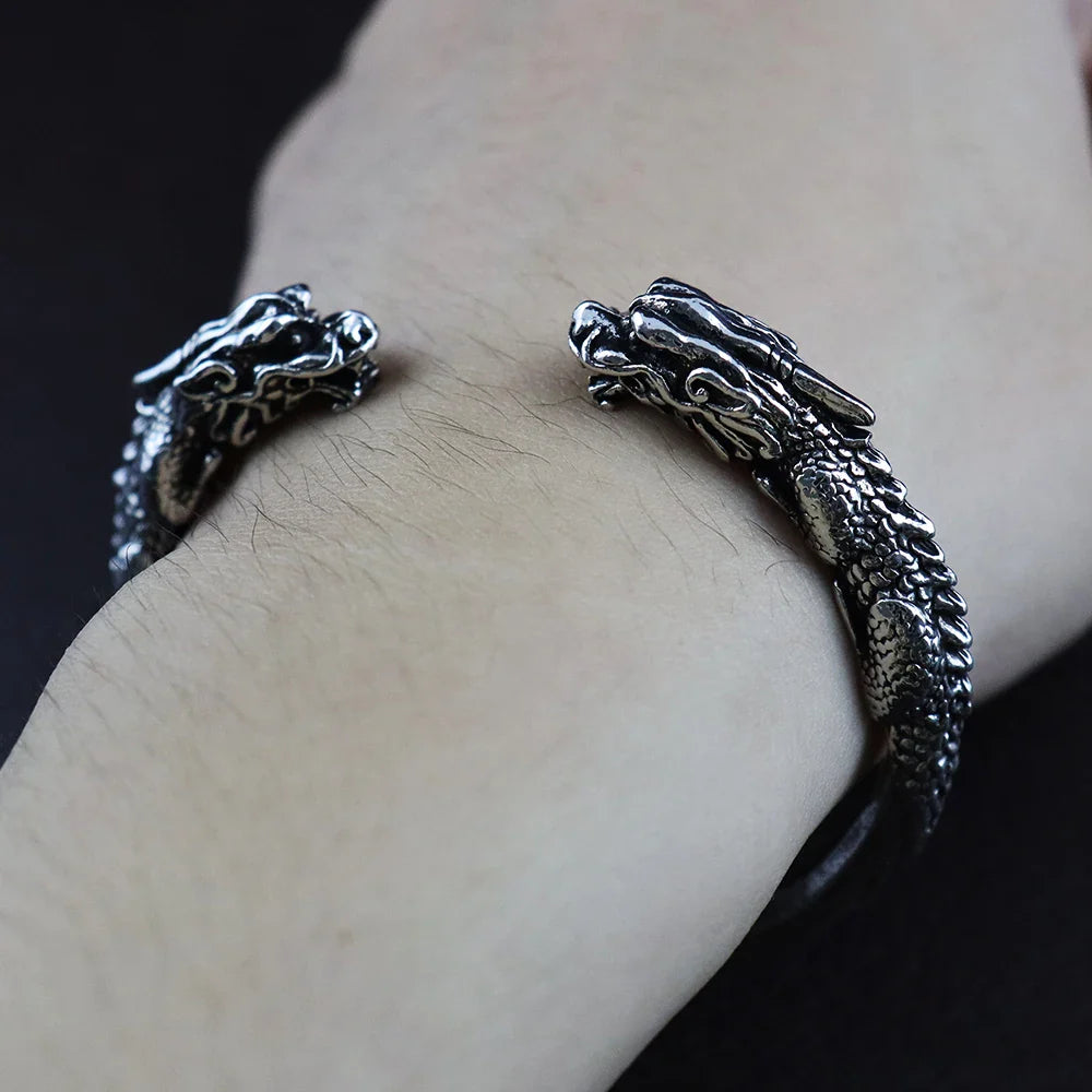 Bracelet Jonc Viking Homme DRAGON - Acier