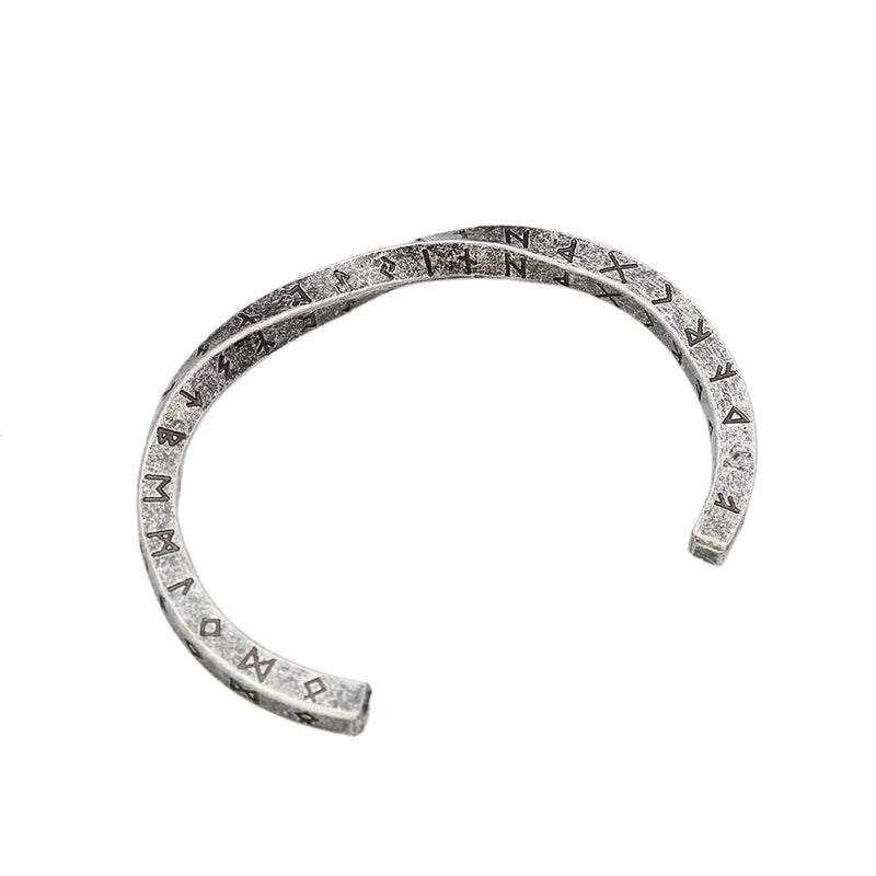 Bracelet Jonc Viking Homme RUNES SCANDINAVE - Acier Antique