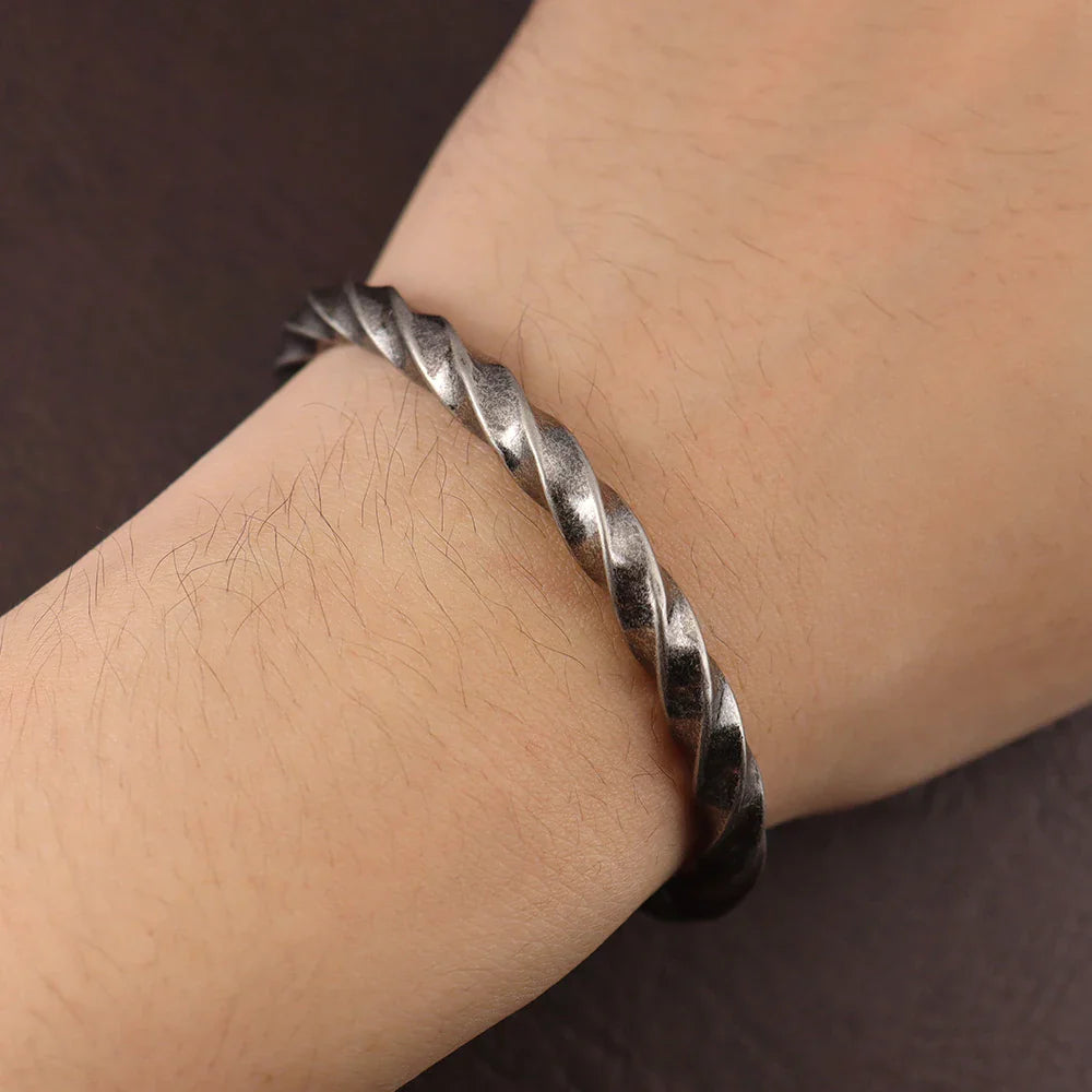 Bracelet Viking Jonc Homme TRESSE - Acier