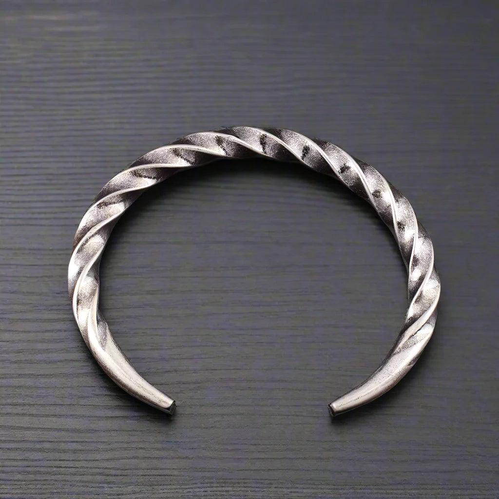 Bracelet Viking Jonc Homme TRESSE - Acier