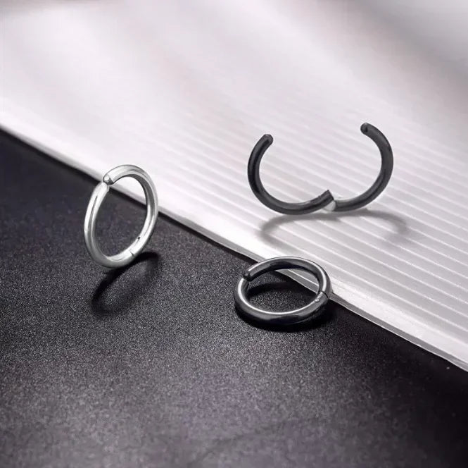 1 pairs Popular Ear Clip Earrings for Men/Women Stainless Steel Painless Punk Black Non Piercing Fake Cartilage Earring