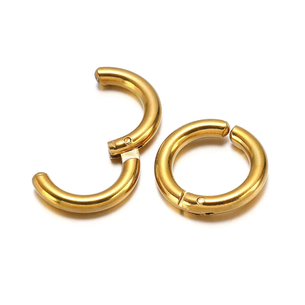fausses boucles d'oreilles dorées (paire) en acier