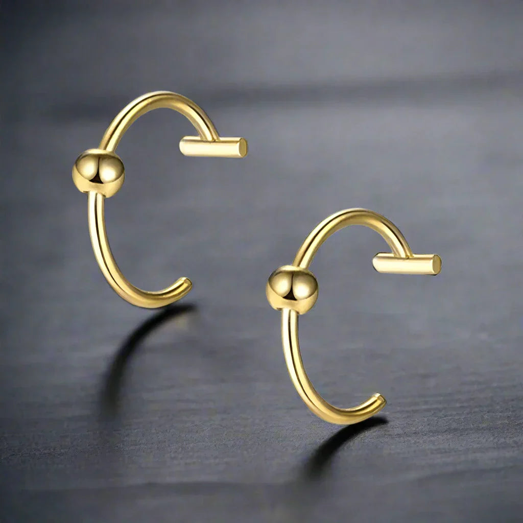 Faux Piercing Lèvre Homme BOULE OR - C gold