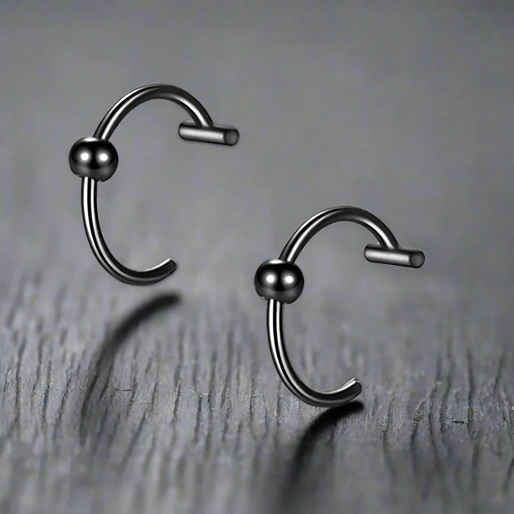 Faux Piercing Lèvre Homme BOULE NOIRE - C black