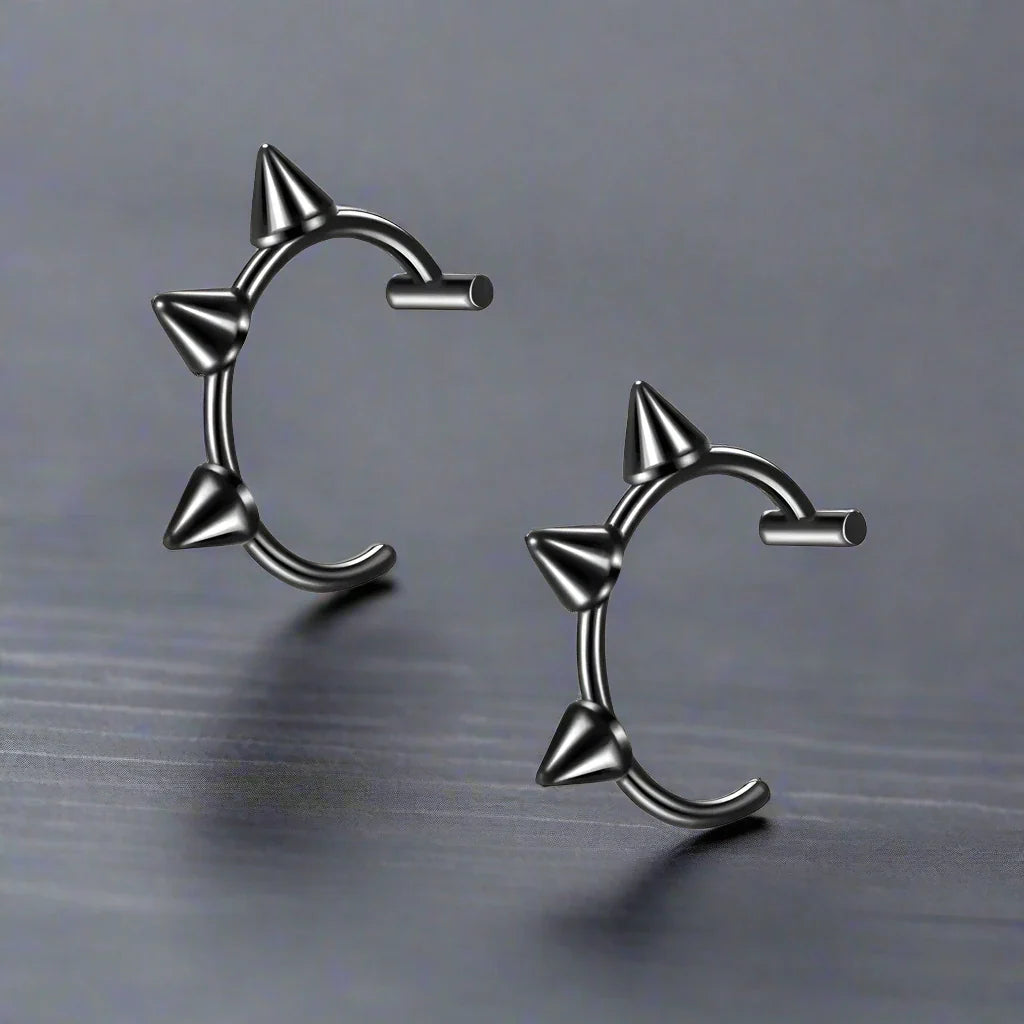 Faux Piercing Lèvre Homme SPIKE NOIR - D black