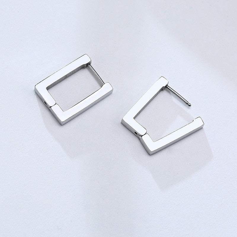 Boucle d'Oreille Homme CARRÉ NOIR (Paire)