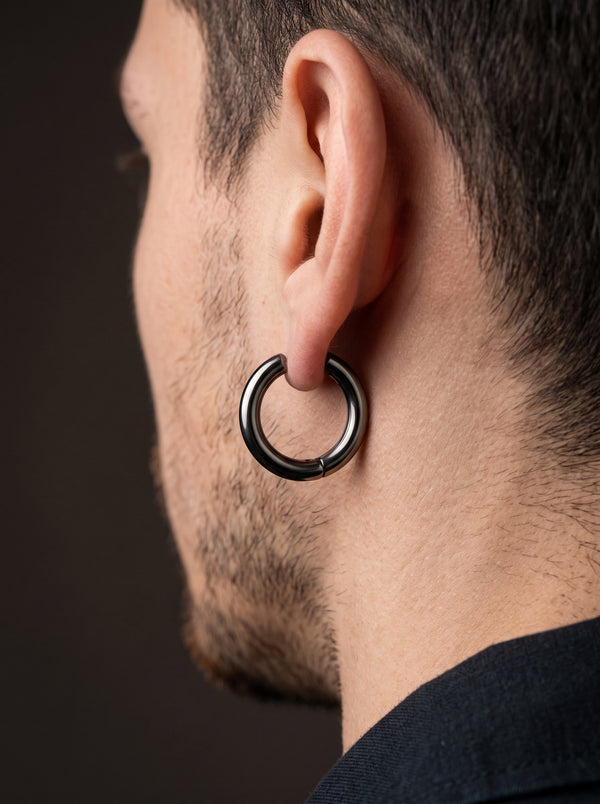1 pairs Popular Ear Clip Earrings for Men/Women Stainless Steel Painless Punk Black Non Piercing Fake Cartilage Earring