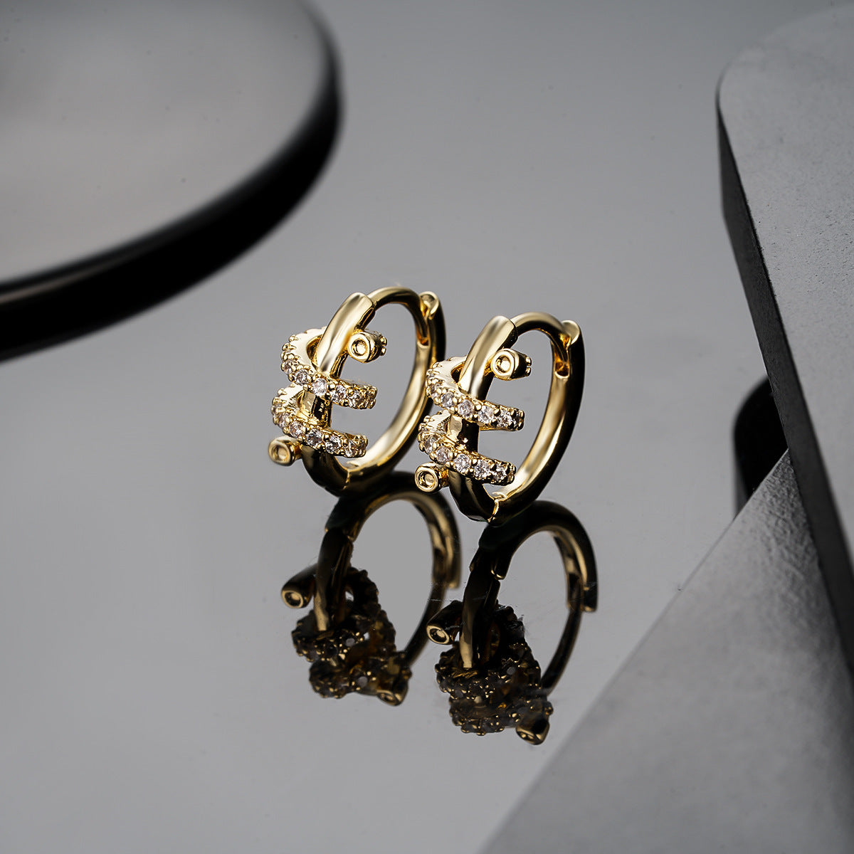 Boucles d'Oreille Homme Zircon