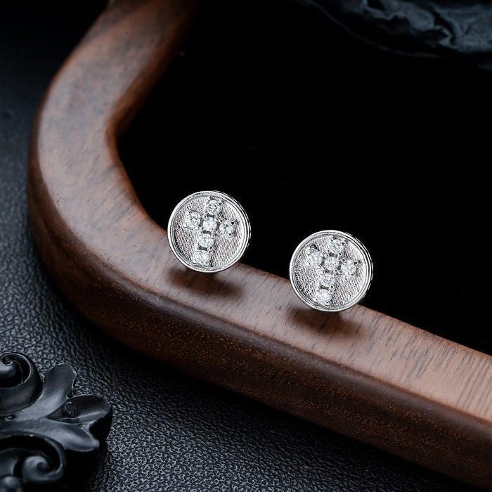 Puces d'Oreille Homme Croix Clou (Paire)