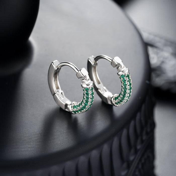 Boucles d'Oreille Homme Etoile Zircon Vert (A l'unite)