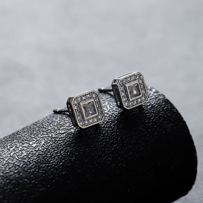 Puces d'Oreille Homme Serti Zircon Clou (Paire)