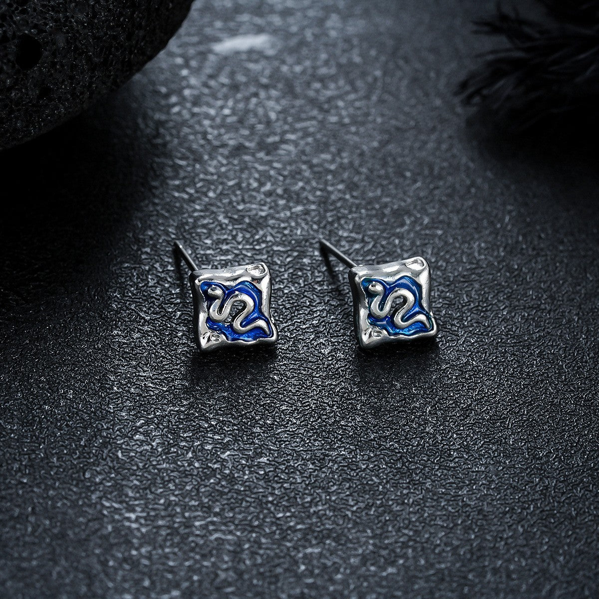 Puces d'Oreille Homme Serpent Clou (Paire)