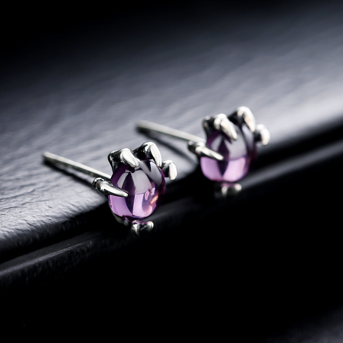Puces d'Oreille Homme Cristal Dragon (Paire)