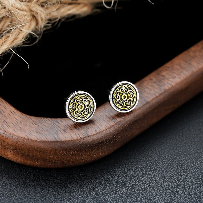 Puces d'Oreille Medaillon Grave Homme (Paire)