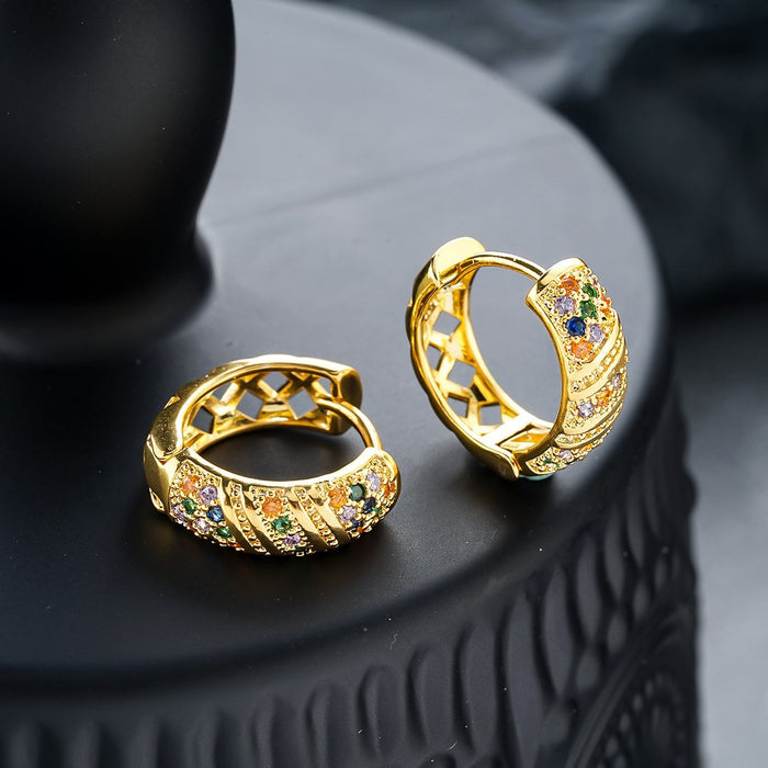 Boucles d'Oreille Homme Zircon (Paire)
