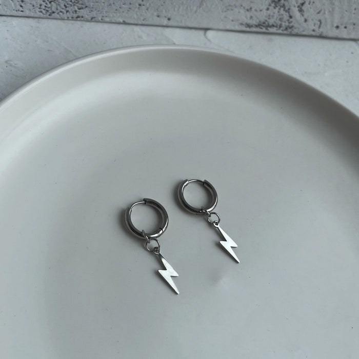 Puces d'Oreille Homme Eclair Clou (Paire)
