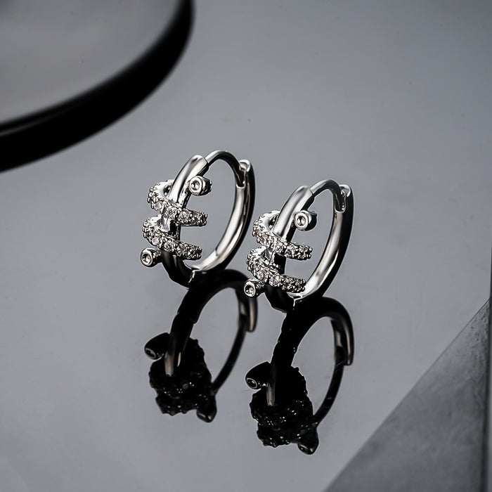 Boucles d'Oreille Homme Zircon