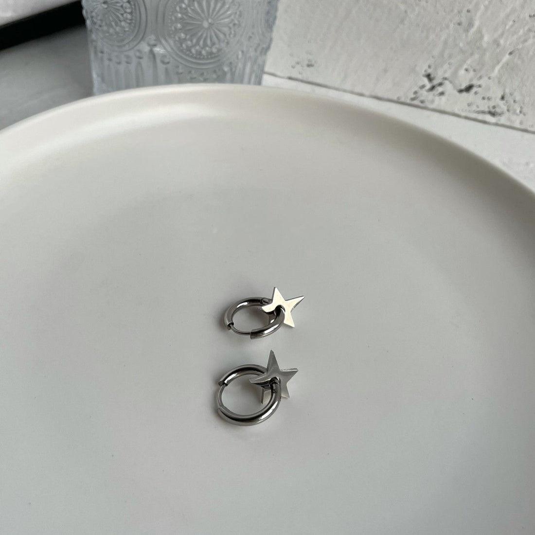 Creoles etoile acier