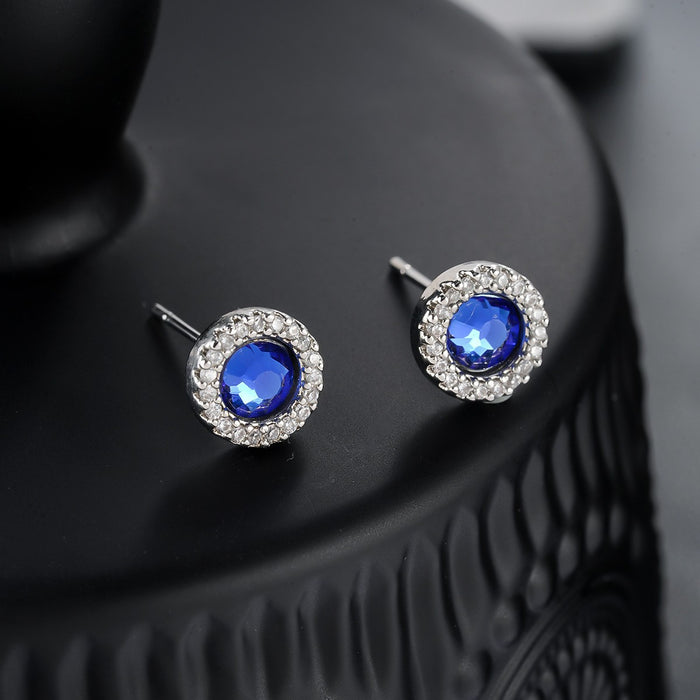 Puces d'Oreille Halo Zircon Homme (Paire)