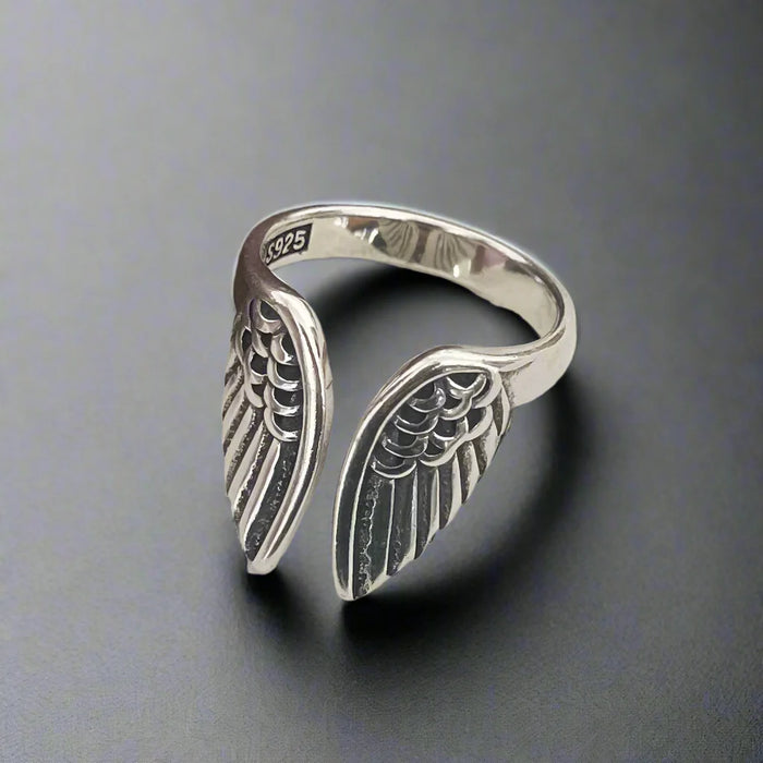 Bague Aile Acier Inoxydable Ajustable