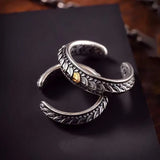 Bague Ajustable Écailles de Dragon en Argent (925) Taille Ajustable