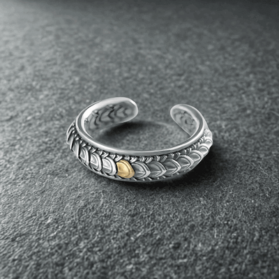 Bague Ajustable ÉCAILLES de DRAGON en Argent (925)